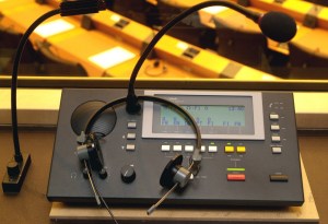 painel de ajuste de entrada e saida de som